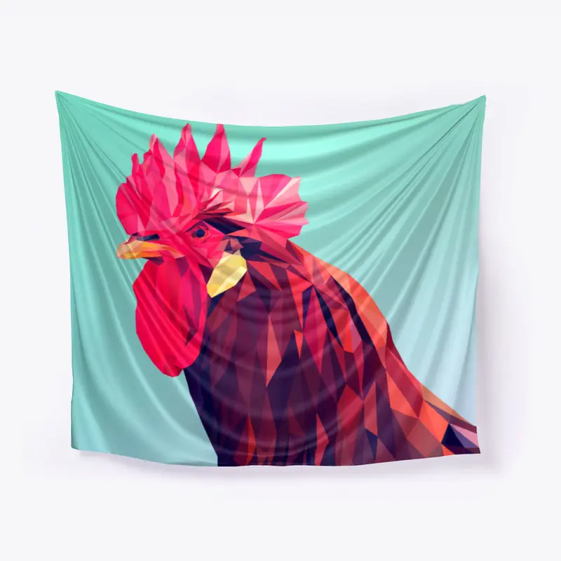 Rooster art vector tapestry