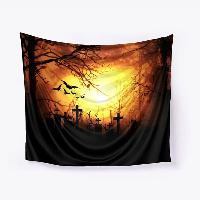 Moonlight hallowen tapestry